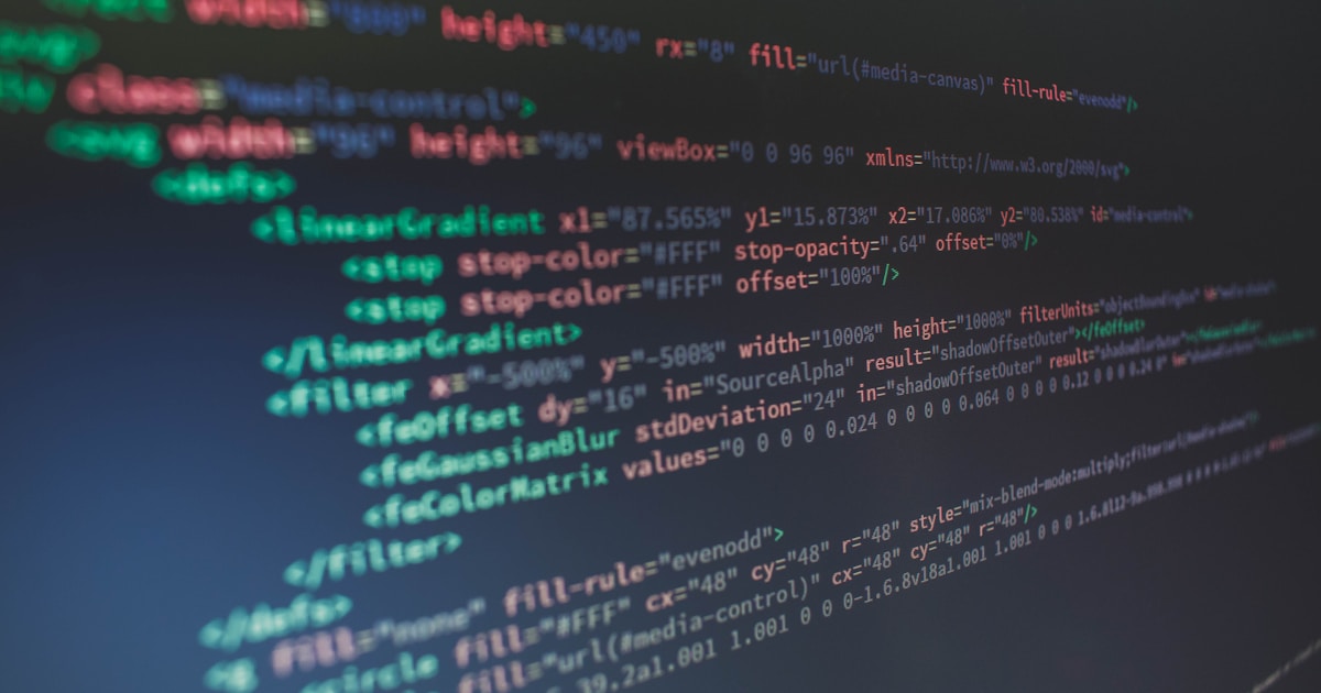 Colorful code on a screen