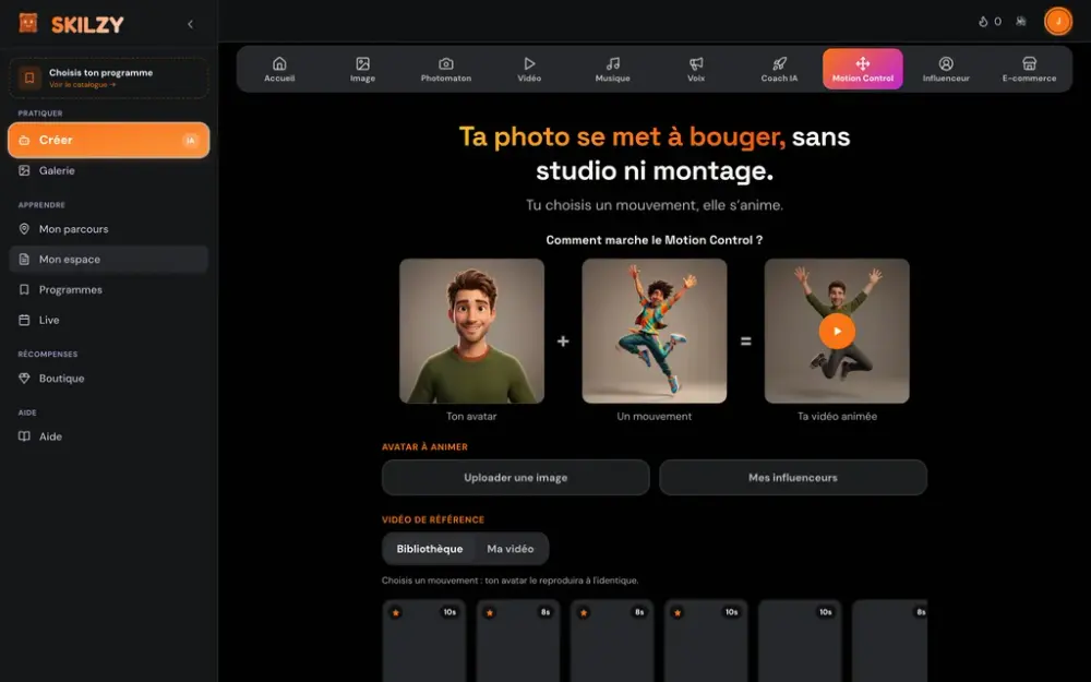 Choisis un mouvement.